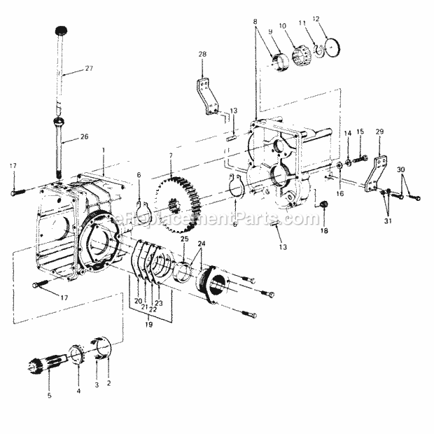 Transmission - Rear & Adapter Housing Diagram and Parts List for 2084 836000-864500, 143-733-100, 144-733-100 Cub Cadet Lawn Tractor
